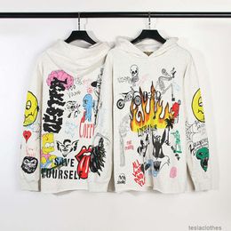 Sudadera con capucha de diseñador Sudaderas para hombres Moda Streetwear American High Street Fashion Llama H dibujado Gracioso Graffiti Viejo suéter con capucha Sudadera con capucha para hombres y mujeres