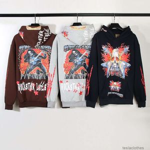 Designer hoodie herensweatshirts mode streetwear high street fashion vlam vagevuur spookklauw print heavy metal rock hoodie insi hoodie