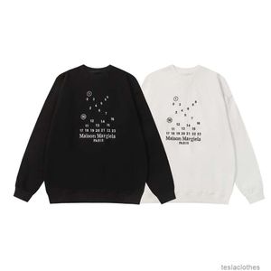 Diseñador con capucha Sudaderas para hombres Moda Streetwear Margiela Classic Mismatch Carta Bordada Otoño / Invierno Mm6 Pareja suelta Suéter de cuello redondo