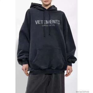 Designer Hoodie Heren Sweatshirts Mode Streetwear Veements Cute Hot Diamond Vtmovize Losse Hoodie Jas Heren Damesmode Br