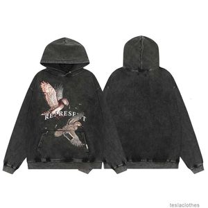 Sudadera con capucha de diseñador Sudaderas para hombre Moda Streetwear Representa 23ss Eagle Hunting Lavado Sudadera con capucha vieja Sudadera informal unisex Suéter Tendencia