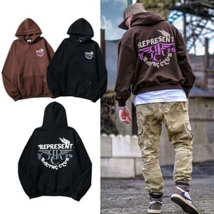 Sudadera con capucha de diseñador Sudaderas para hombre Moda Streetwear High Street Power de Represen Sudadera con capucha con estampado de espuma 3D Sudadera con capucha suelta para hombre y mujer