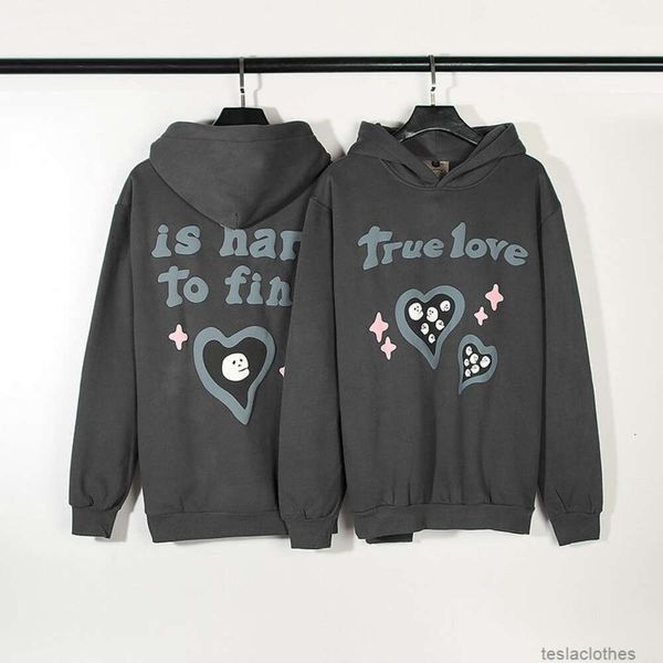 Sweat à capuche pour hommes Sweatshirts Mode Streetwear American High Street Niche Trendy Br Brooken True Love Difficile de trouver Mousse Graffiti Pull Loose Couple Sweat à capuche 19