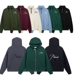 Sweat à capuche pour hommes Sweat à capuche à manches longues Chemises à manches longues Demi-Zip Femmes Hommes Sweat à capuche Broderie Casual Loose High Street Couples Sweatshirts S-XL