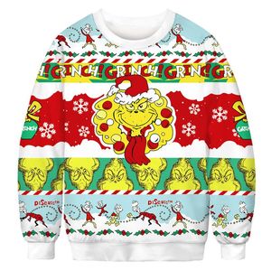 designer hoodie heren hoodies Herentruien Lelijke kersttrui Heren Dames Rendieren Ronde hals Kersttruien 3D Grappig bedrukt Herfst Winter Sweatshirt