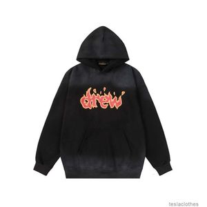 Sweat à capuche pour hommes Sweatshirts Mode Streetwear Mode américaine Br Drew Souriant Visage Flamme Lettre Biber Même style Lavé Vieux Automne Hiver Lâche Hommes Femmes H