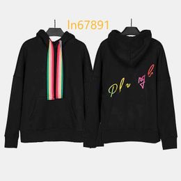 Sudadera con capucha de diseñador Plam suéter cinta arcoíris cordón suéter con capucha gradiente pintado terciopelo suéter de manga larga 2024
