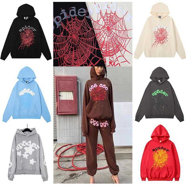 Sudadera con capucha de diseñador Sp5der Young Thug 555555 Trapstar Hombres Mujeres Sudadera con capucha Impresión de espuma de alta calidad Telaraña Gráfico Rosa Sudaderas Y2k Jerseys S-2XL Q7OJ ELMG