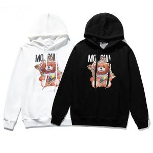 Ontwerper Hoodie Space Bear Loose Long Sleeve Cotton T-Shirt Streetwear Fashion Midden-Length hoodie met Moschh's Destroy Frame Bear lange mouwen met een capuchon