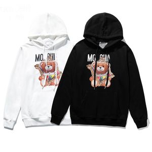 Ontwerper Hoodie Space Bear Loose Long Sleeve Cotton T-Shirt Streetwear Fashion Mid-Length hoodie met Moschh's Destroy Frame Bear Lange mouwen Hooded Heat