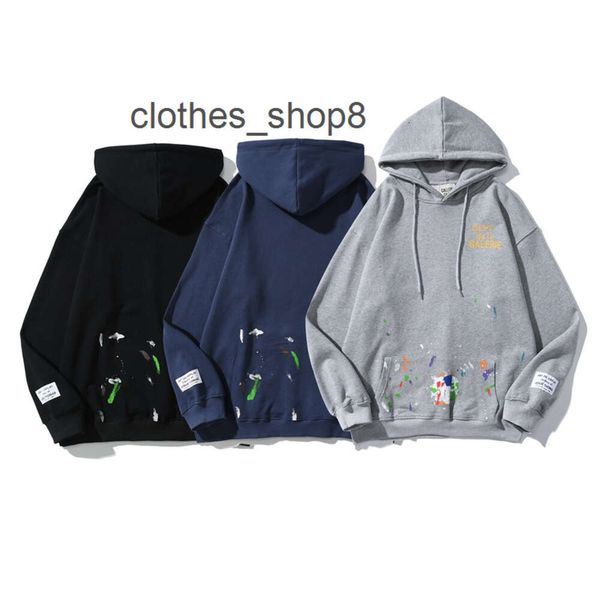 Sweat à sweat à sweat de créateur Gallrys Sweater Men's Dept Hoodies Hoodie Men's High Street Fashion Marque étoile peinte à la main.