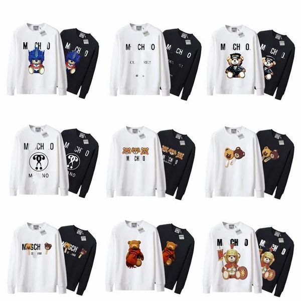 Designer Sweat à capuche Teddy Bear Lettre Imprimer Pull Coton Loose Fit Pull à manches longues Hommes et femmes Couple Sweat-shirt à col rond Couleur unie Top Vêtements