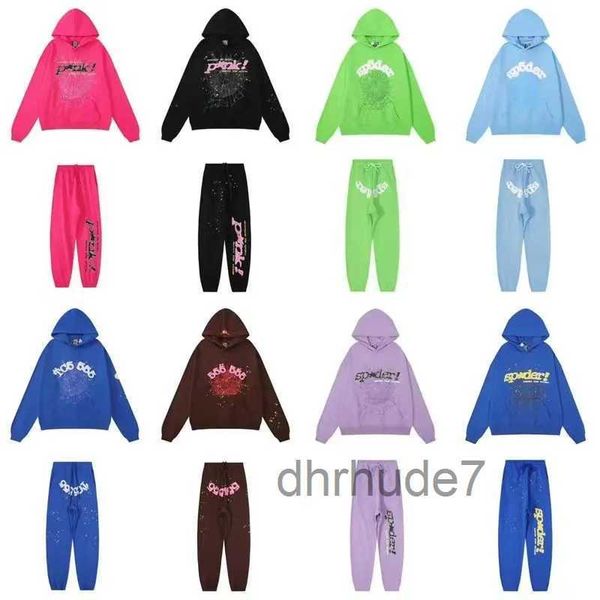 Designer Sweat à capuche Survêtement Sp5der Hommes Jeune Thug 555555 Hommes Femmes Sweatshirts Mousse Imprimer Spider Web Pull Pantalon S-XL ETX0