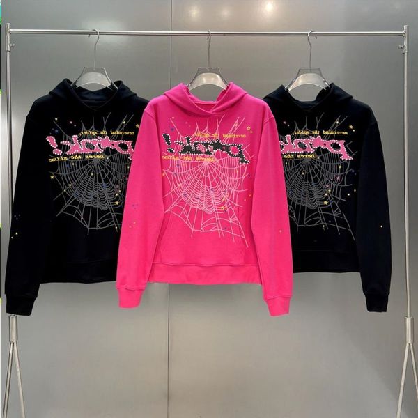 Sweat à capuche de concepteur pour femmes Sweat à capuche de haute qualité imprimé en mousse Spider Web graphique rose Sweatshirts pulls s-xl Cebdb