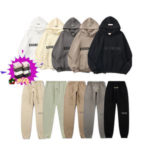 Sudaderas con capucha de diseñador Essentialshoodie para hombre para mujer Essentialsweatshirts ESS felpa sudadera con capucha pantalones de chándal con cremallera estampado de letras Hip Hop sudadera con capucha Streetwear