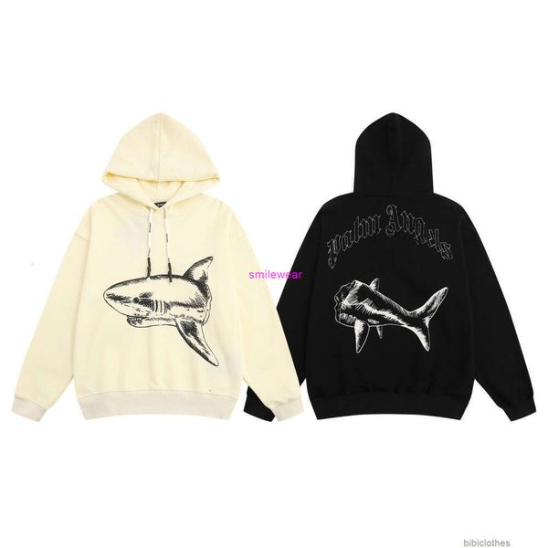 Sudaderas con capucha de diseñador Moda Sudaderas para hombres Streetwear Palmes Angel Angels Broken Tail Shark Pattern Back Letter Print Hombres Mujeres Suéter con capucha suelta Moda