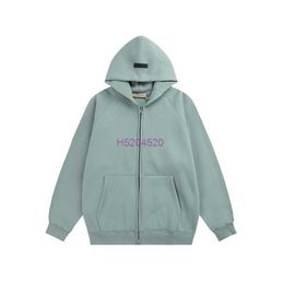 Designer-Hoodies für Männer und Frauen, Modemarke Essentialhoodie, Saison 8, Herbst-Winter-Edition, neuer Reißverschlussmantel, Silikon-Buchstabendruck, lockerer Paar-Kapuzenpullover 071q