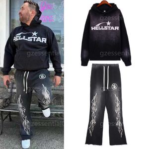 Designer Hoodies voor heren Hellstar Hoodie Nieuwe vintage gewassen kap pak met lange mouwen Sweatshirt broek High Street Hip Hop Hellstars Dames truien Hoody Hoody's