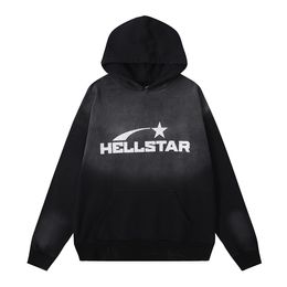 Sudaderas con capucha de diseñador Hellstar Sudadera con capucha Sudaderas vintage Retrato High Street Tide Hip Hop Espesado Athleisure Bolsillos pintados a mano Suéteres para mujer Sudaderas con capucha gruesas qp