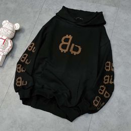 designer hoodies mannen hoody Balencigaas Heren trui Sweatshirt Hoge versie Parijs BLCG thuis verontruste print unisex losse straattrend losse capuchon swe 5BP4