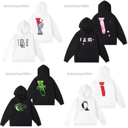 Sweat à capuche de créateurs Hoodie Big V Lettre V et arrière imprimement Street Fashion Tops de qualité de luxe Tops Sweats Sweats Hoodys Us Taille S-XL