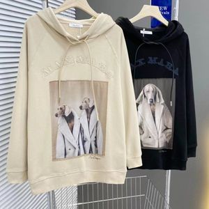 Dames Hoodie Designer Hoodies Dog Gedrukte Sweatshirts Katoen lange mouwen Hoody O-Neck pullover Sweatshirts Max