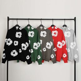 Designer Hoodies SweatSuit Falection Hoodies Men Flower Puff Gedrukte noodlijdende hoodie Sweatshirt Women Top -pullover