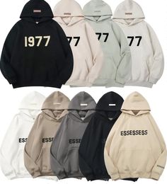 Designer Sweats à capuche Femmes Hommes Essent Sweat à capuche Mode Lâche Essentail Streetwear Sweatshirts Tops Vêtements Essen Sweat à capuche Lovers High Street Survêtement Costume Noir Gris