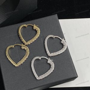 Designer Hoop Dange Earring Fashion Crystal Heart Eordop voor vrouw Classic Brand Gold Silver Luxurys Sieraden oorbellen