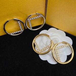 Boucles d'oreilles de créateur pour femmes, mode or argent diamant, bijoux de luxe pour hommes, cercle lettre, boucle d'oreille Stud 925