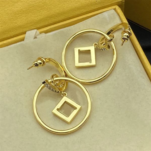 Pendientes de aro de diseñador para mujer Pendientes de lazo de oro Diamantes de lujo Letras Pendiente Joyería de moda Pendientes de boda para mujer Regalos de Navidad Pendientes de plata 925 Nuevo