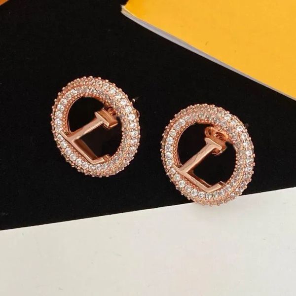 Boucles d'oreilles de créateur pour femmes, boucles d'oreilles en or, diamants roses, bijoux de luxe, boucles d'oreilles en argent, boucles d'oreilles pendantes, 3 couleurs