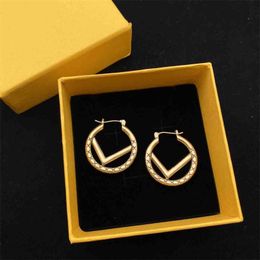 Designer Hoop Boucles D'oreilles De Luxe Alphabet Bijoux Dames Oreille Goujons Filles Bijoux Parti Accessoires Avec Boîte Casual Boucle D'oreille