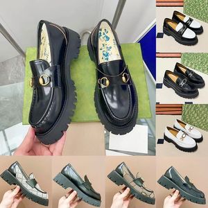 Designer Horsebit Platform Mocassins Chaussures habillées Femmes Cuir Semelle Lug Mocassins Étoiles Bee Baskets brodées Luxe Casual Chaussure Mocassins Femmes Baskets 1