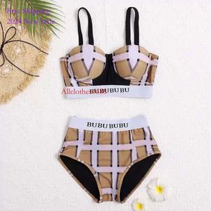 Designer Hot Sell Bikini Women Sense Beach Wear Usine de natation d'été Shaby Soldage Bour Modèle de conception Sweet Plaid High Quality