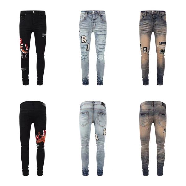 Designer Hot Sell Black Jeans Hommes décontractés mâle N Skinny Motorcycle de haute qualité Pantalon de jean taille 28-40 Nice