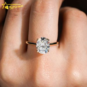 Ontwerper Hot Selling Hip Hop VVS Custom 3ct Ovaal Lab Grown Gecultiveerde Bruiloft S925 10K 14K 18K Gouden Fijne sieraden Engagement Moissanite Diamond Ring