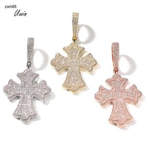 Designer vente chaude glacé 5A Hip Hop mode bijoux collier Punk croix pendentif hommes prix de gros