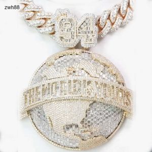 Designer vente chaude VVS diamant glacé plaqué or 18 carats 925 bijoux personnalisé Moissanite Hip Hop collier pendentif