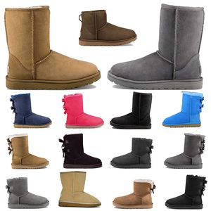 Designer HOT snowboots mini dames winter Australië platformlaars bont pantoffel enkel wollen schoenen schapenvacht echt leer klassiek merk casual buiten maat 36-41