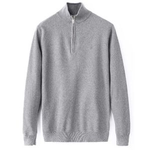 Designer Pull d'hiver chaud hommes à moitié zipper lancers en tricot décontracté pullaires à zip pour hommes