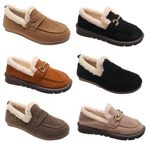 Designer huishoudelijke katoenen schoenen dames klassiekers bruin grijs zwart pluche schoenen dames zachte zolen buiten winter