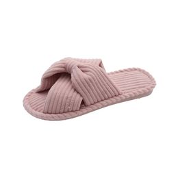 Designer Momening Cotton Slippers glisses Femmes Sandales Pink Yellow Green Bowknot Bowknot Sfrages Gai