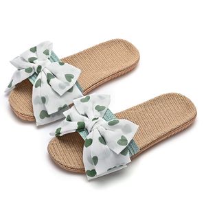 Designer huishouden slippers slippers slijbanen dames sandalen roze geel groen witte dames bowknot scuffs gai