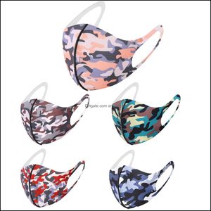 Designer Housekee Organisation Accueil Gardenadt et enfants Masque de camouflage Matériel de soie de glace Anti-poussière Bouche Moufle Réutilisable Camo Masques Z