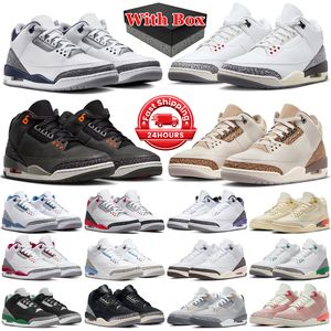 Jumpman 3 basketball shoes men women 3s White Cement Reimagined Midnight Navy Palomino Fear Medellin Sunset Fire Red Wizards mens trainers outdoor sports sneakers