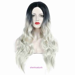 Ontwerper Human Wigs Hair For Women Nieuwe Wig Black gradiënt Almond