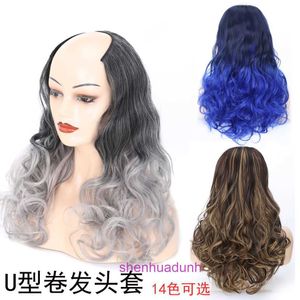 Designer Human Wigs Cheveux pour les femmes en forme de UM Half Head Wig Femmes moyennes grandes grandes ondes de poirie de poirie avec boucles moelleuses naturelles