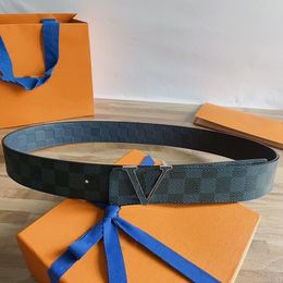 Designer INIZIALES Cinture Moda Uomo Cintura fronte-retro 40mm Lusso Nero Grigio Griglia Cinture in pelle di vitello Cinture di alta qualità con scatola