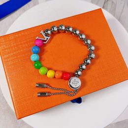 Ontwerper ins Armband Sieraden Kleurrijke regenboog kralen smiley Ontwerp Dopamine armband Niche Instagram paar hipster speler accessoires Armband ketting